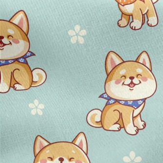 Healing Smiling Shiba Inu Jersey Backed Fleece