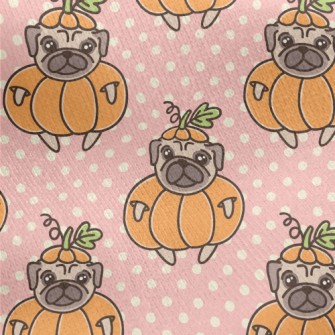Pug In Pumpkin Outfit Jersey Backed Fleece