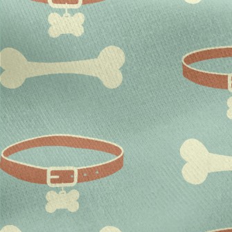 Dog Collar With Bones Jersey Backed Fleece