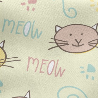 Daze Little Cat With Eyes Jersey Backed Fleece