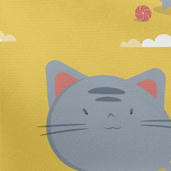 Round Cat And Yarn Ball Pongee