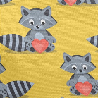 Striped Raccoon Heart Pongee