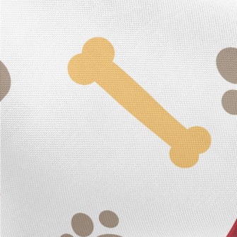 Collar Footprint Dog Bone Pongee