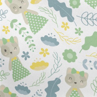 Kitten Wears Elegant Dotted Ou Pongee