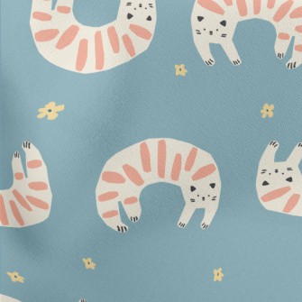 Curved Striped Cat Lightweight Cotton Poplin