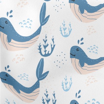 Leisurely Whale Watching Lightweight Cotton Poplin