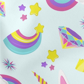 Colorful Rainbow Unicorn Lightweight Cotton Poplin