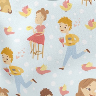 Leisurely Afternoon Tea People Lightweight Cotton Poplin