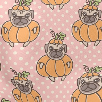 Pug In Pumpkin Outfit Lightweight Cotton Poplin