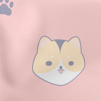 Cute Big-headed Akita Dog Lightweight Cotton Poplin