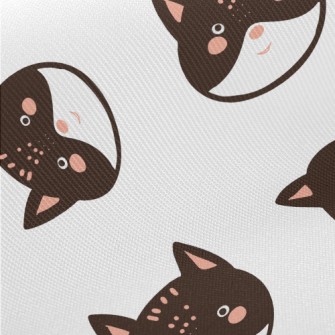 Blushing Big-headed Cat Midweight Cotton Poplin