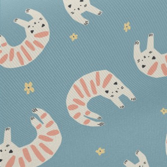 Curved Striped Cat Midweight Cotton Poplin
