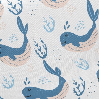 Leisurely Whale Watching Midweight Cotton Poplin