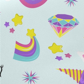 Colorful Rainbow Unicorn Midweight Cotton Poplin
