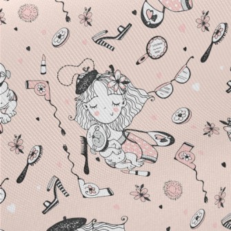 Girl Loves Dog Midweight Cotton Poplin