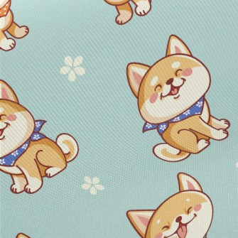 Healing Smiling Shiba Inu Midweight Cotton Poplin