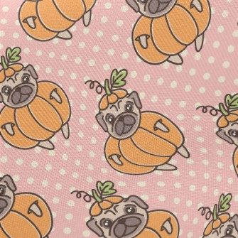 Pug In Pumpkin Outfit Midweight Cotton Poplin