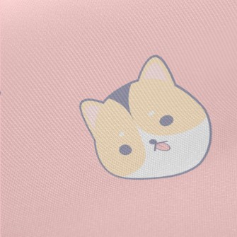 Cute Big-headed Akita Dog Midweight Cotton Poplin