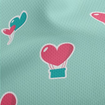 Love Hot Air Balloon Athletic Mesh Flat Back