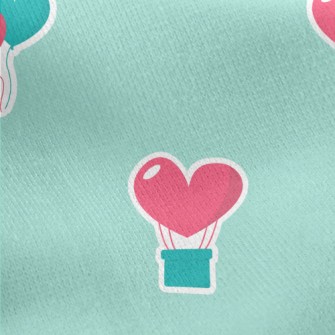 Love Hot Air Balloon Jersey Backed Fleece