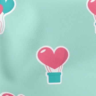 Love Hot Air Balloon Lightweight Cotton Poplin