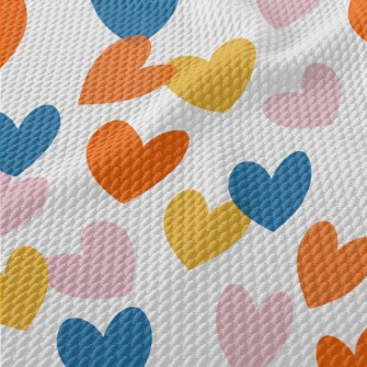 Colorful Cute Love Heart Birdseye Piqué