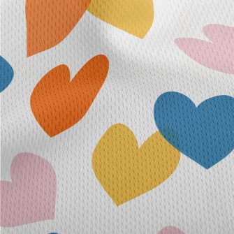 Colorful Cute Love Heart Athletic Mesh Flat Back