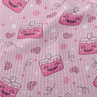 Cute Smiley Face Perfume Birdseye Piqué