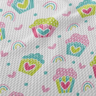 Colorful Heart Cake Birdseye Piqué