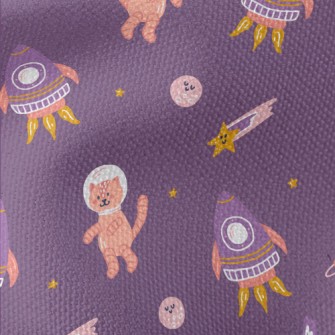 Rocket Space Cat Waterproof Canvas