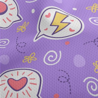 Lightning Heart Sticker Athletic Mesh Flat Back