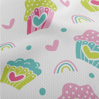 Colorful Heart Cake Athletic Mesh Flat Back