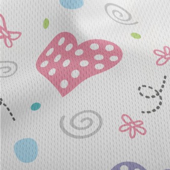 Dot Love Lines Athletic Mesh Flat Back