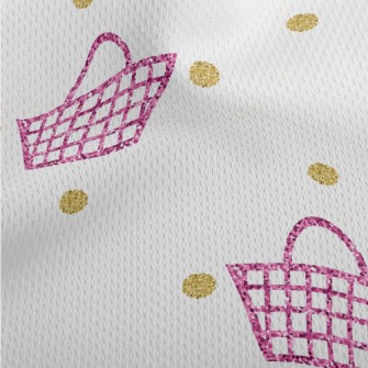 Shiny Shopping Bag Athletic Mesh Flat Back