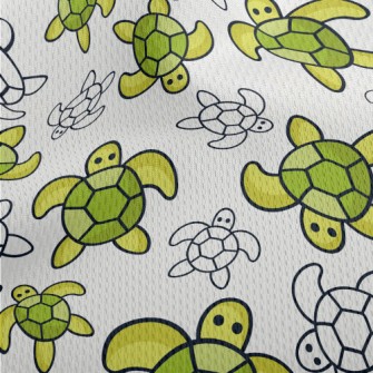 Cute Turtle Athletic Mesh Flat Back