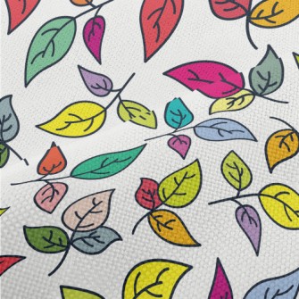 Vibrant Colorful Leaves Performance Linen