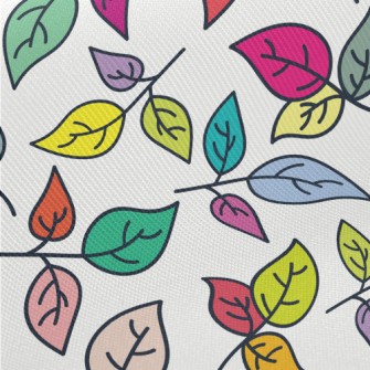 Vibrant Colorful Leaves Twill