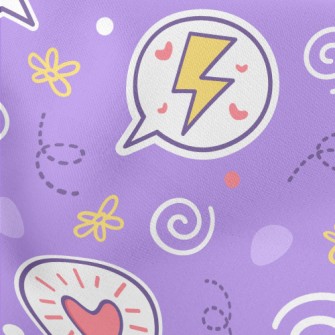 Lightning Heart Sticker Stretch Ponte