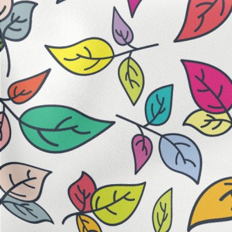 Vibrant Colorful Leaves Stretch Ponte