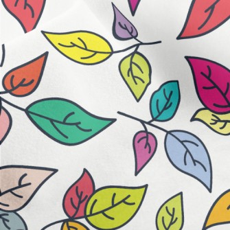 Vibrant Colorful Leaves Micro Fleece