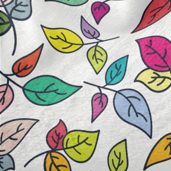 Vibrant Colorful Leaves Minky