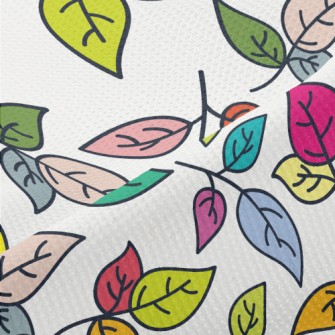 Vibrant Colorful Leaves Piqué