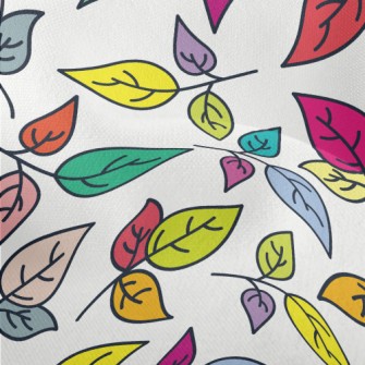 Vibrant Colorful Leaves Lightweight Performance Linen