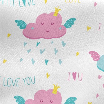 Clouds Love Raindrops Jersey Backed Fleece
