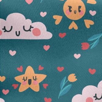 Shy Cloud Star Jersey Backed Fleece