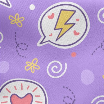 Lightning Heart Sticker Jersey Backed Fleece