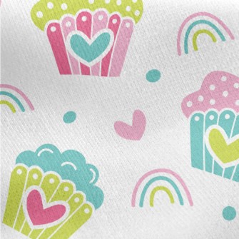 Colorful Heart Cake Jersey Backed Fleece