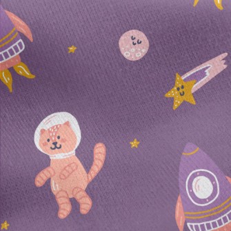 Rocket Space Cat Jersey Backed Fleece