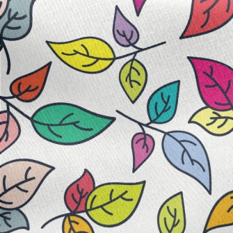 Vibrant Colorful Leaves Jersey Backed Fleece