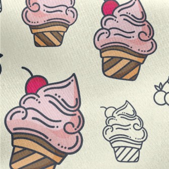 Cherry Ice Cream Jersey Backed Fleece